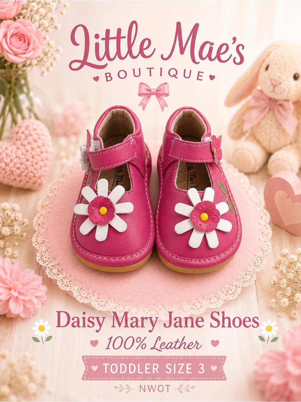 Little Mae’s Boutique Daisy Mary Jane Shoes
Toddler SZ 3 | 100% Leather | NWOT